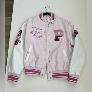 Victoria’s Secret PinkXLoveShackFancy Varsity Jacket. Limited.